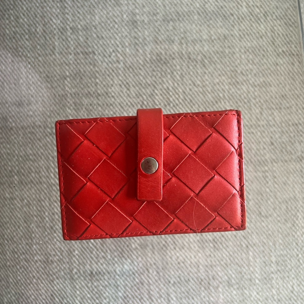 Bottega Veneta Intrecciato Red Wallet Cardholder